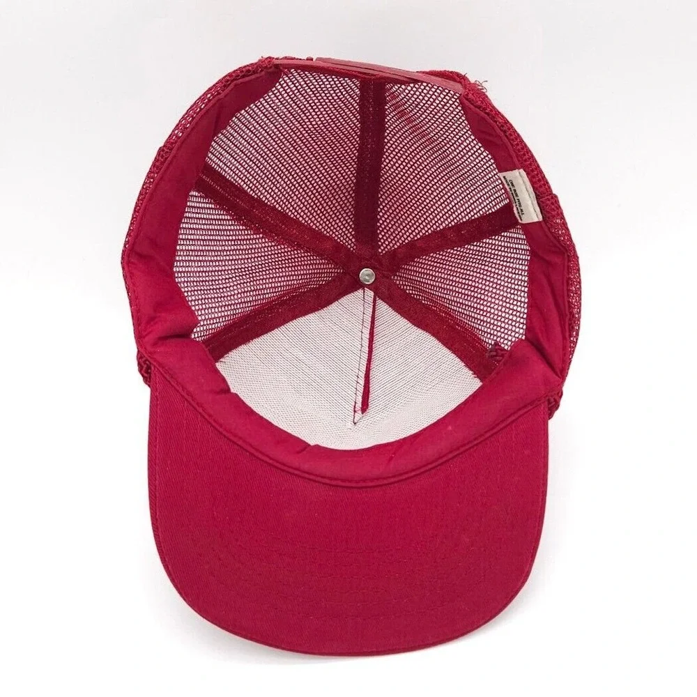 Plum Creek Golf Course Club Snapback Mesh Red‎ Baseball Cap Trucker Rope Hat VTG